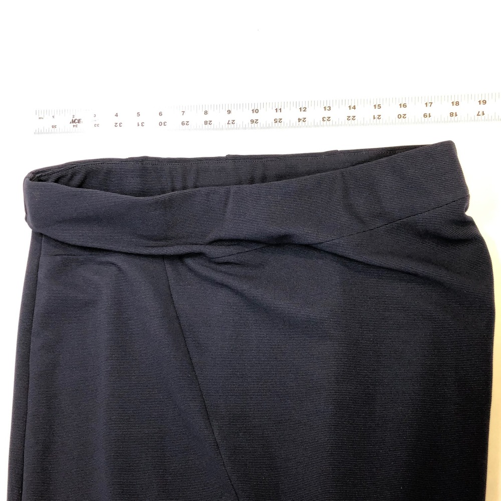 ECI New York Womens XL Navy Blue Ribbed Textured Asymmetrical Wrap Front Skirt - Picture 4 of 9